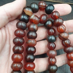 Vintage beads antique Indo Tibetan Himalayan Tibetan Agate necklace 12-14MM