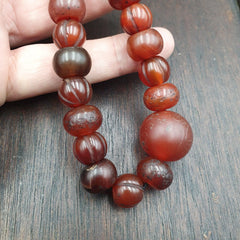 Vintage beads antique Indo Tibetan Himalayan Tibetan Agate necklace 12-14MM