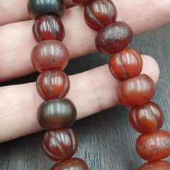 Vintage beads antique Indo Tibetan Himalayan Tibetan Agate necklace 12-14MM
