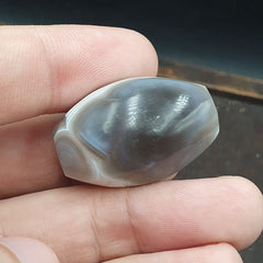 Rare Antique Natural gray Agate Stone Bead From India #GRY-3