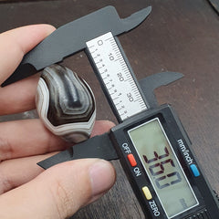 Rare Antique Natural gray Agate Stone Bead From India #GRY-2