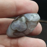 Rare Antique Natural gray Agate Stone Bead From Himalayas #GRY-1