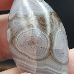 Rare Antique Natural gray Agate Stone Bead From Himalayas #GRY-1