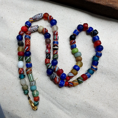Vintage African and Venetian Style Beads Necklace #MX-5
