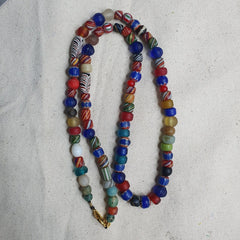 Vintage African and Venetian Style Beads Necklace #MX-5