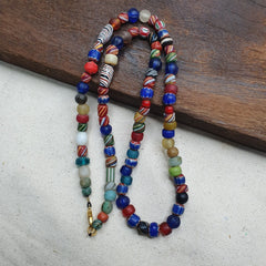 Vintage African and Venetian Style Beads Necklace #MX-5