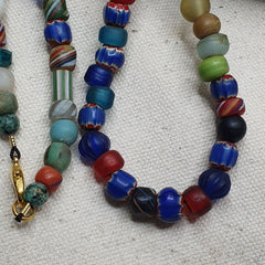 Vintage African and Venetian Style Beads Necklace #MX-5