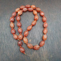 RARE Old antique Indo Tibetan Carnelian Agate Beads Melon Shape Beads necklace