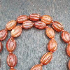 RARE Old antique Indo Tibetan Carnelian Agate Beads Melon Shape Beads necklace