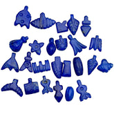 Lot Of 25 Pcs Rare Top Quality Lapis Lazuli Stone Amulets Different Shapes