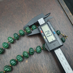 Vintage Chinese Tibetan Jade Carving jade Melon Shape Beads Necklaces