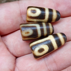 Lot 3 PCS Antique Himalayan Indo Tibetan Agate Dzi Bead Amulet #TBC-Lot3