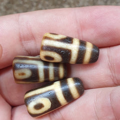 Lot 3 PCS Antique Himalayan Indo Tibetan Agate Dzi Bead Amulet #TBC-Lot3