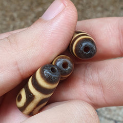 Lot 3 PCS Antique Himalayan Indo Tibetan Agate Dzi Bead Amulet #TBC-Lot3