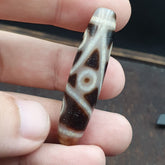 Very Rare 5 eyes Unique Pattern Himalayan Indo Tibetan Agate Dzi Bead Amulet