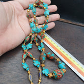 Turquoise,Hawlite Stone Tibetan Nepal Necklace Boho Ethnic Jewelry 40"