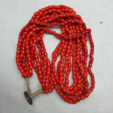 Vintage Old Beads Red and orange Glass Beads Jewelry 6 strands Necklace