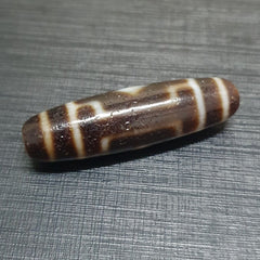 High Quality 2 Diamond Eyes Old Himalayan Indo Tibetan Agate DZI Bead