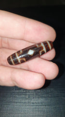 High Quality 2 Diamond Eyes Old Himalayan Indo Tibetan Agate DZI Bead