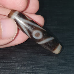 Old Himalayan Indo Tibetan 3 Eyes Agate DZI Bead Unique pattern