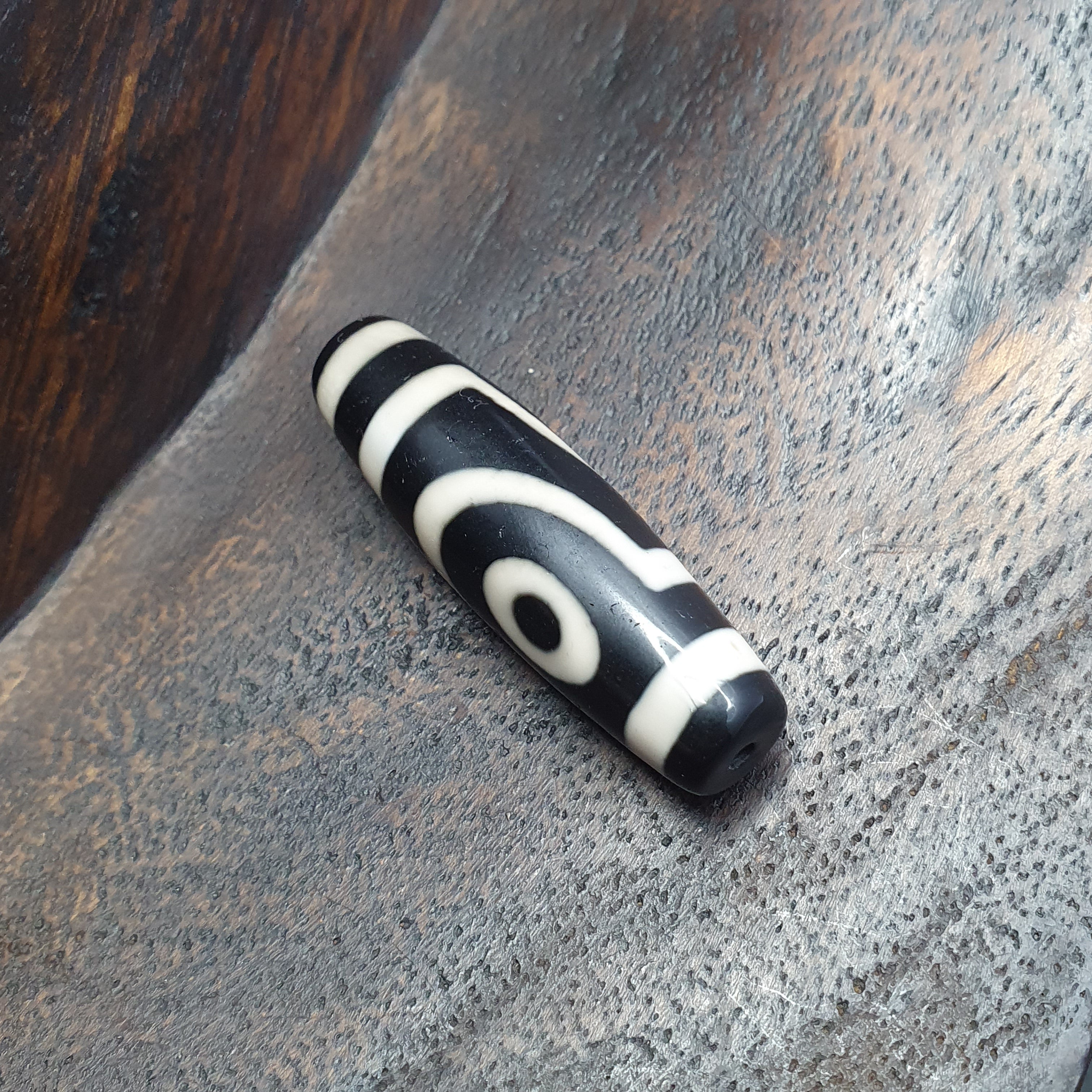 2 Eyes Tibetan Agate Dzi Bead Amulet