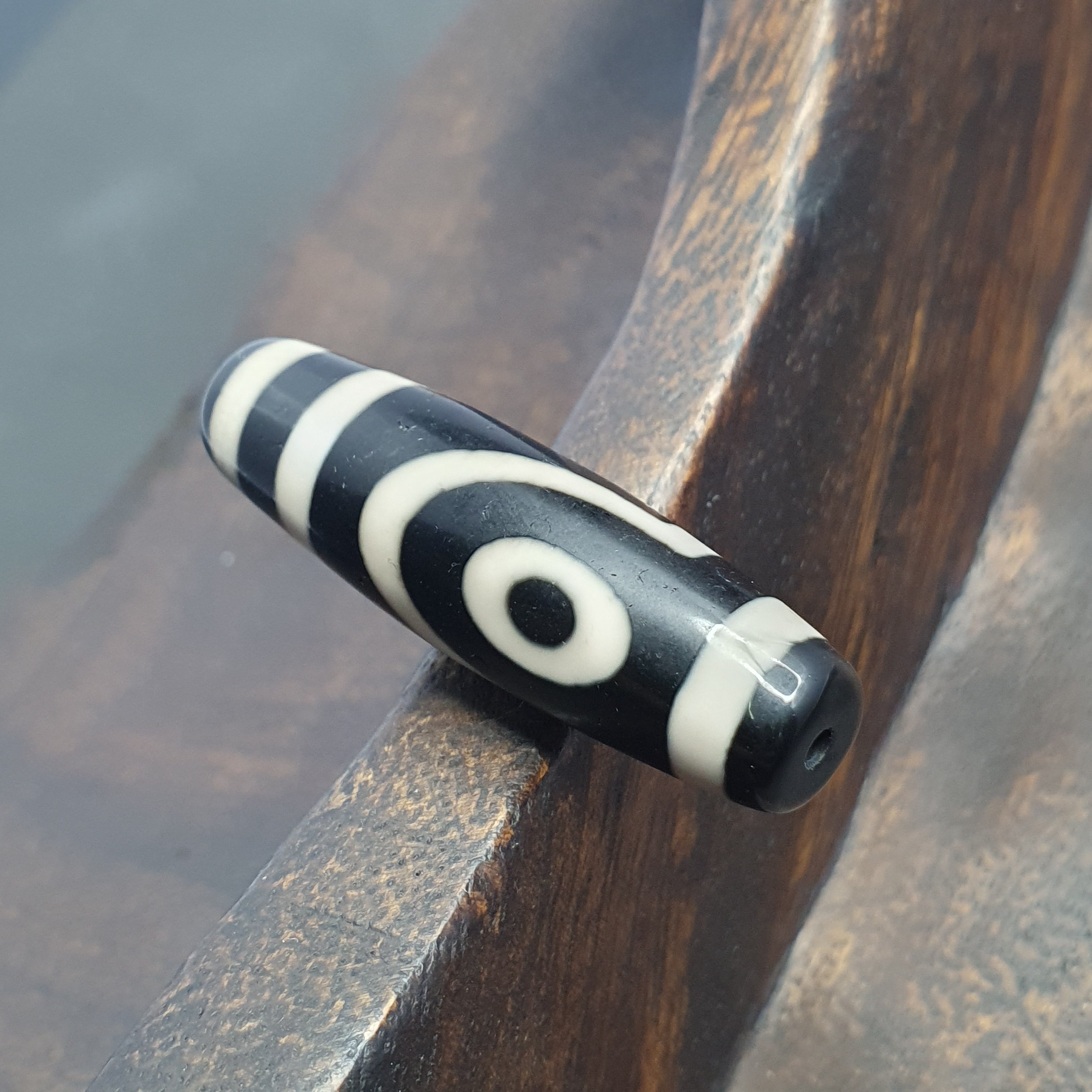 2 Eyes Tibetan Agate Dzi Bead Amulet