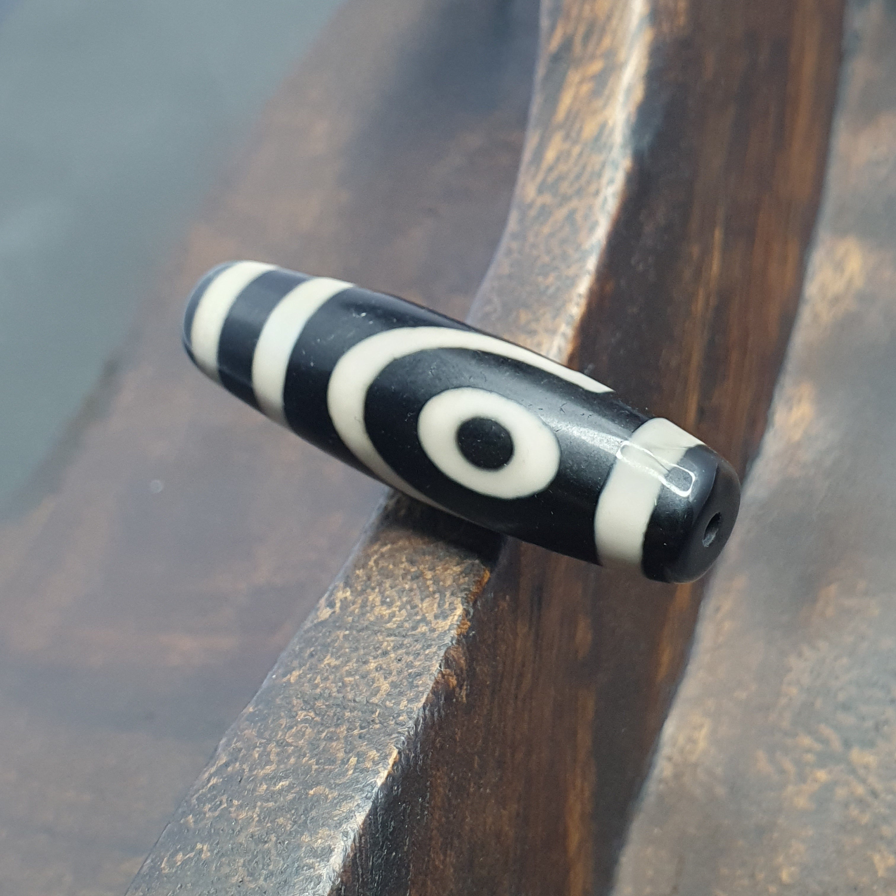 2 Eyes Tibetan Agate Dzi Bead Amulet