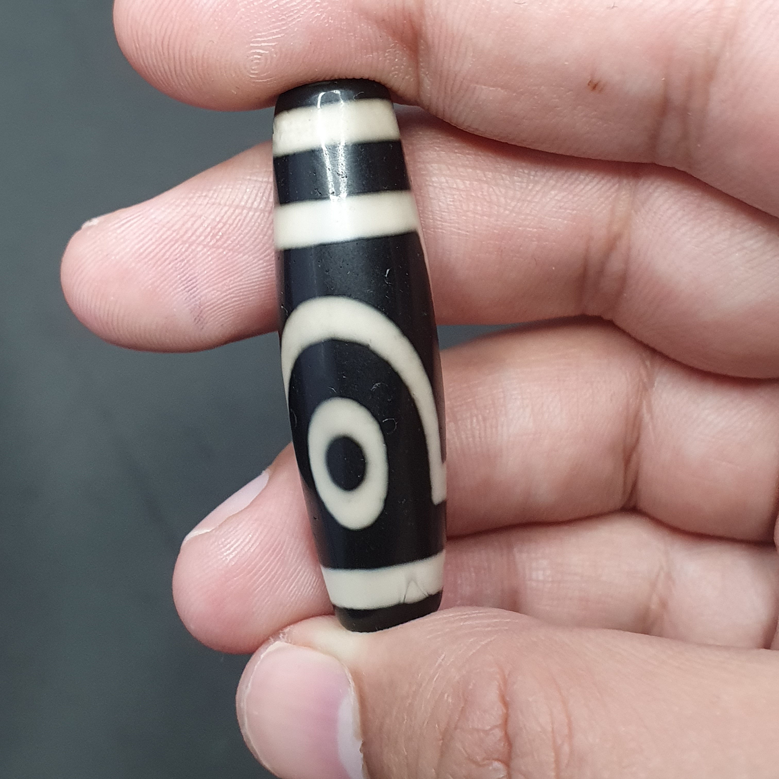 2 Eyes Tibetan Agate Dzi Bead Amulet