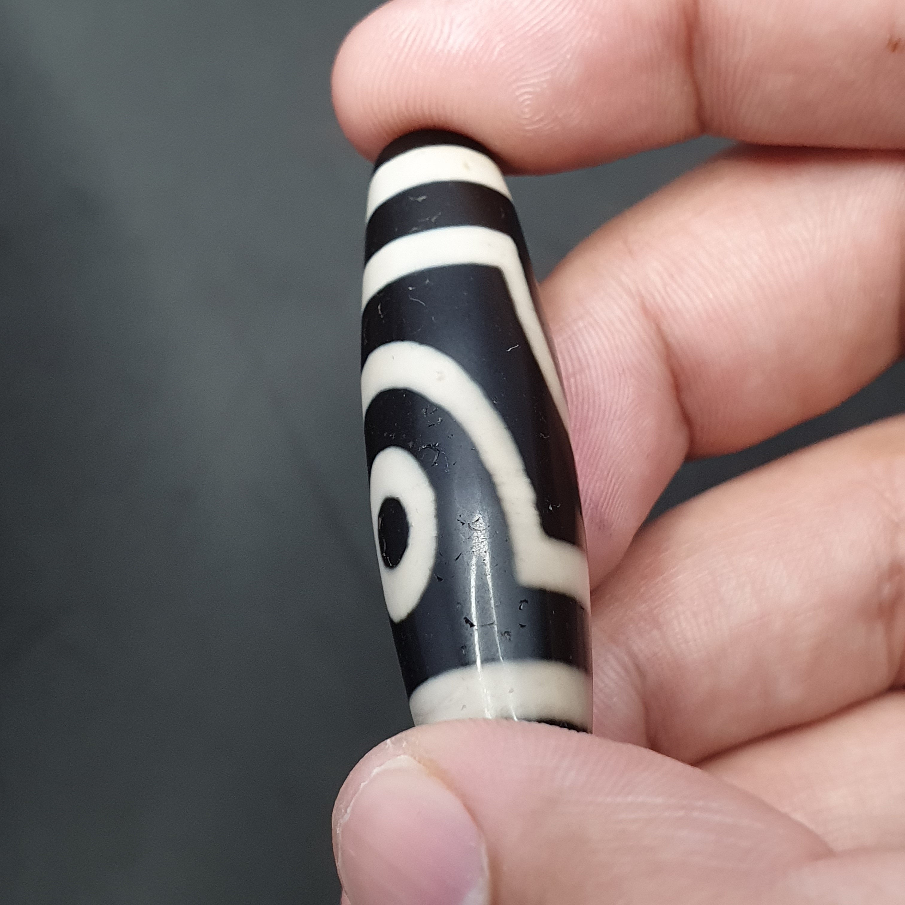 2 Eyes Tibetan Agate Dzi Bead Amulet