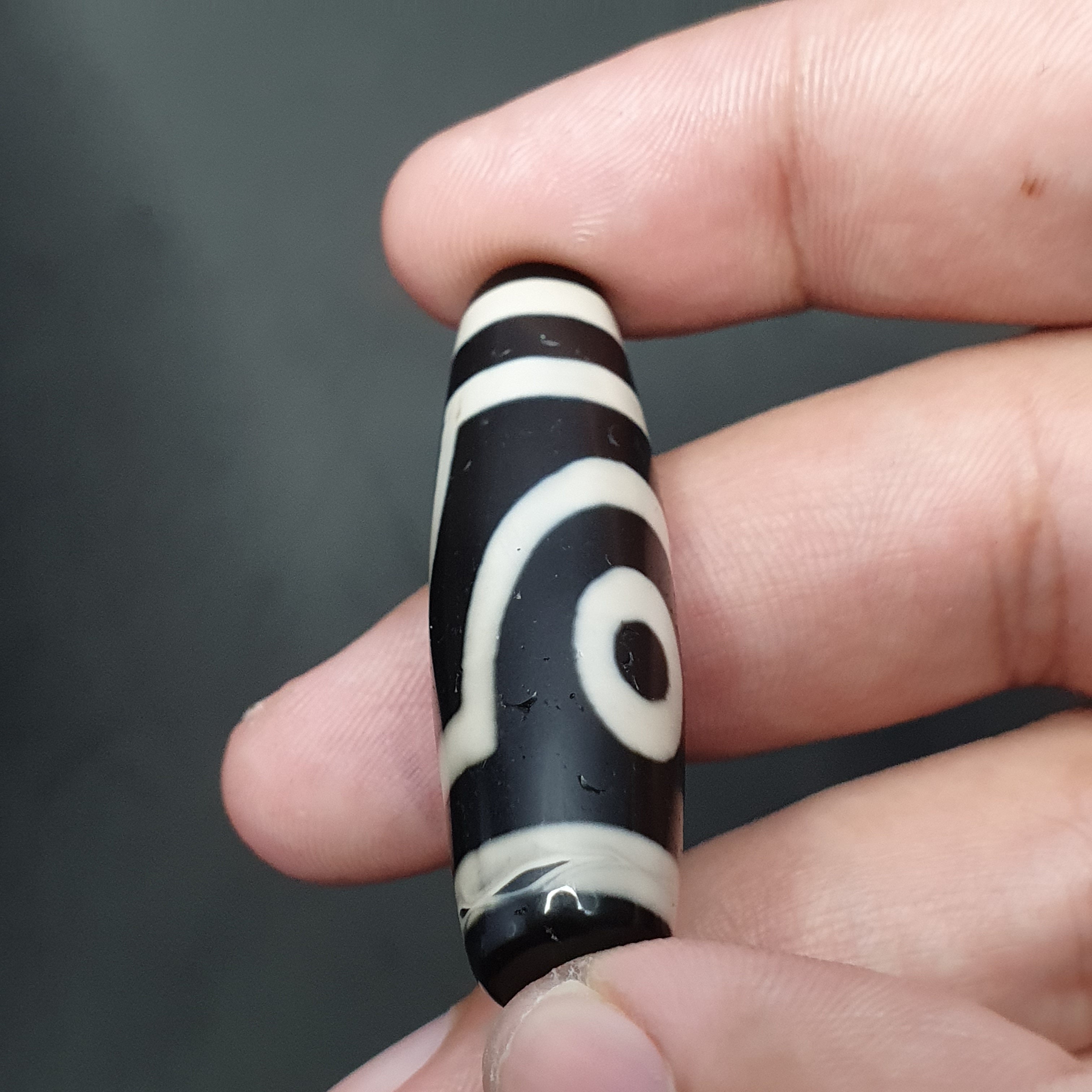 2 Eyes Tibetan Agate Dzi Bead Amulet