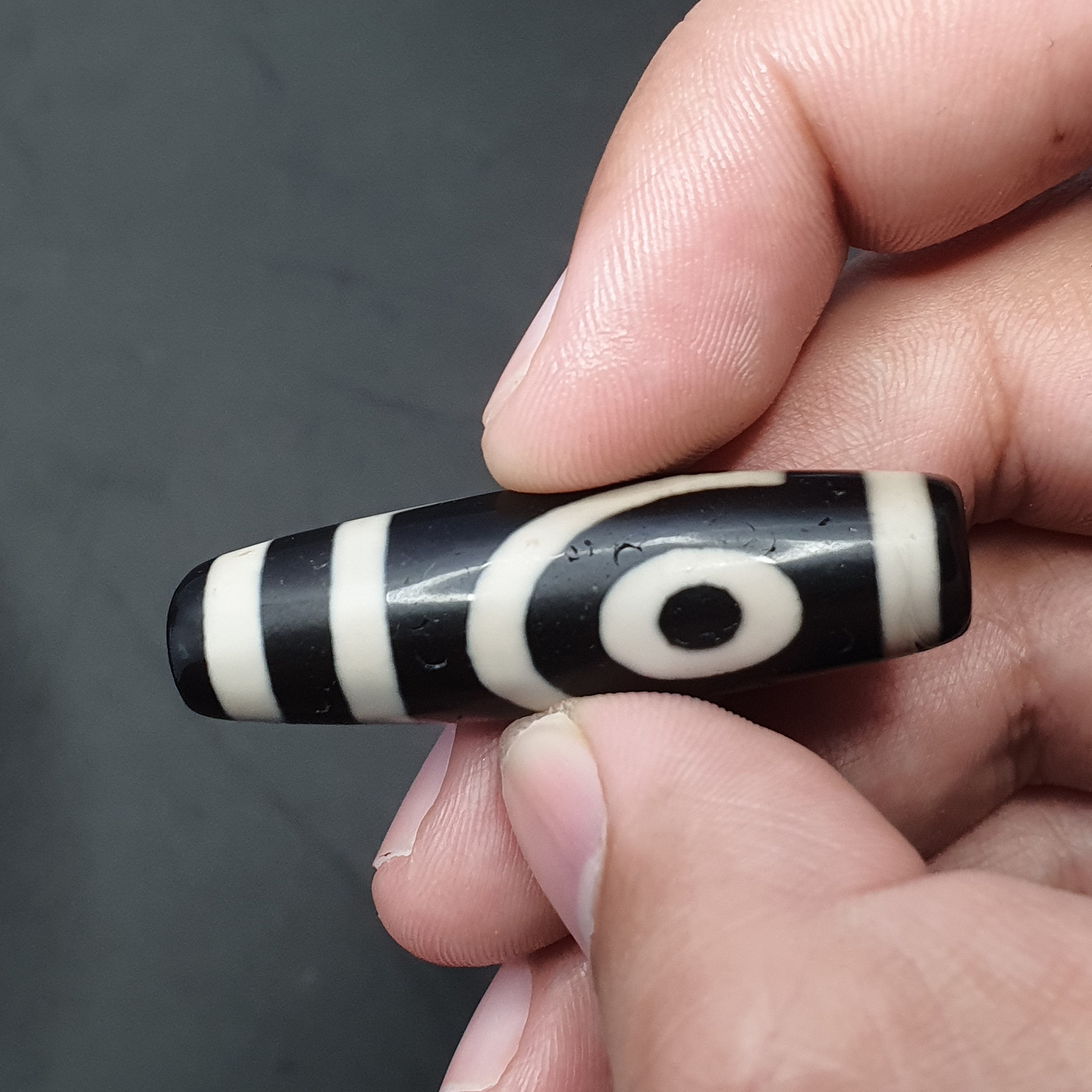 2 Eyes Tibetan Agate Dzi Bead Amulet