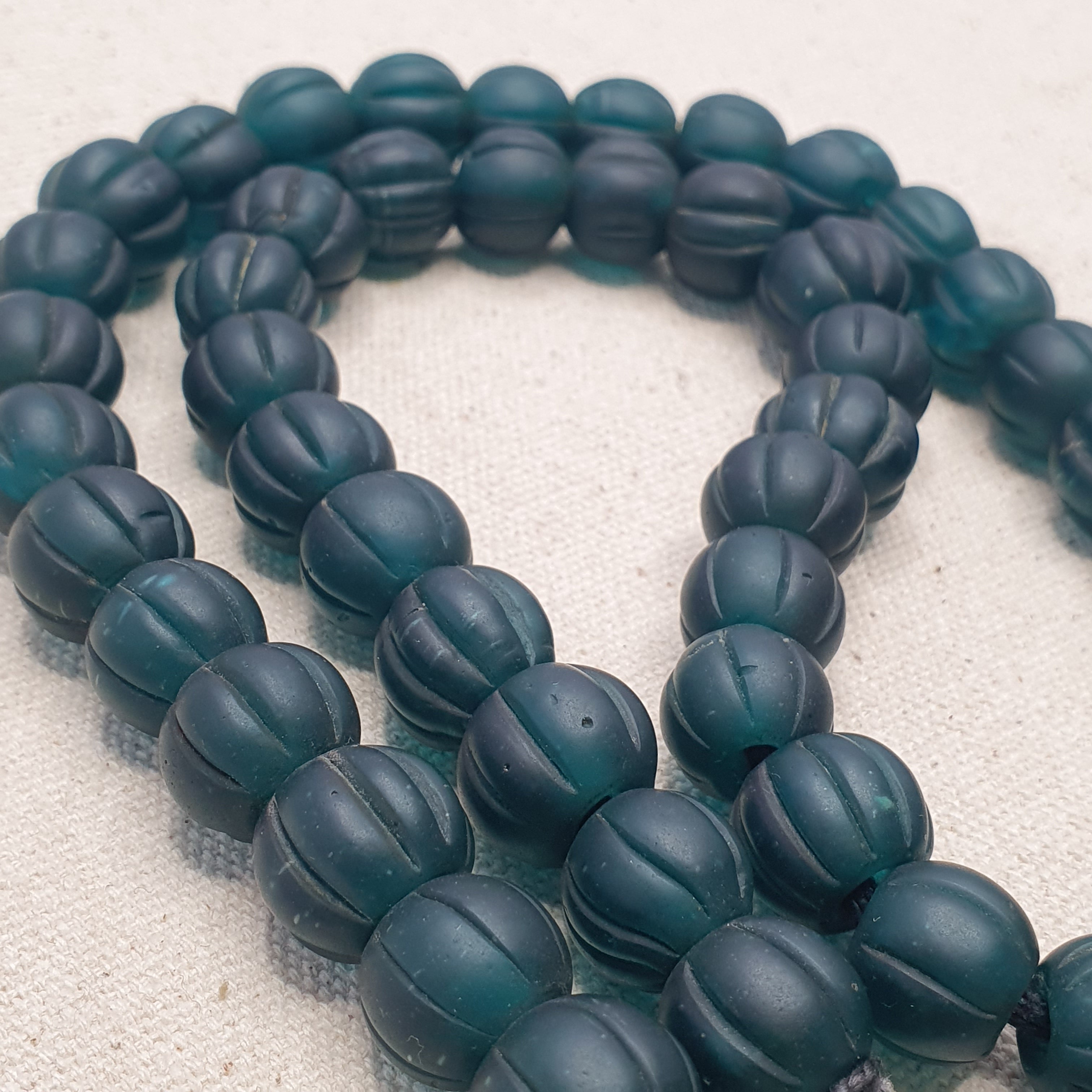 Authentic Vintage African Trade Melon Shape Beads Strand Necklace