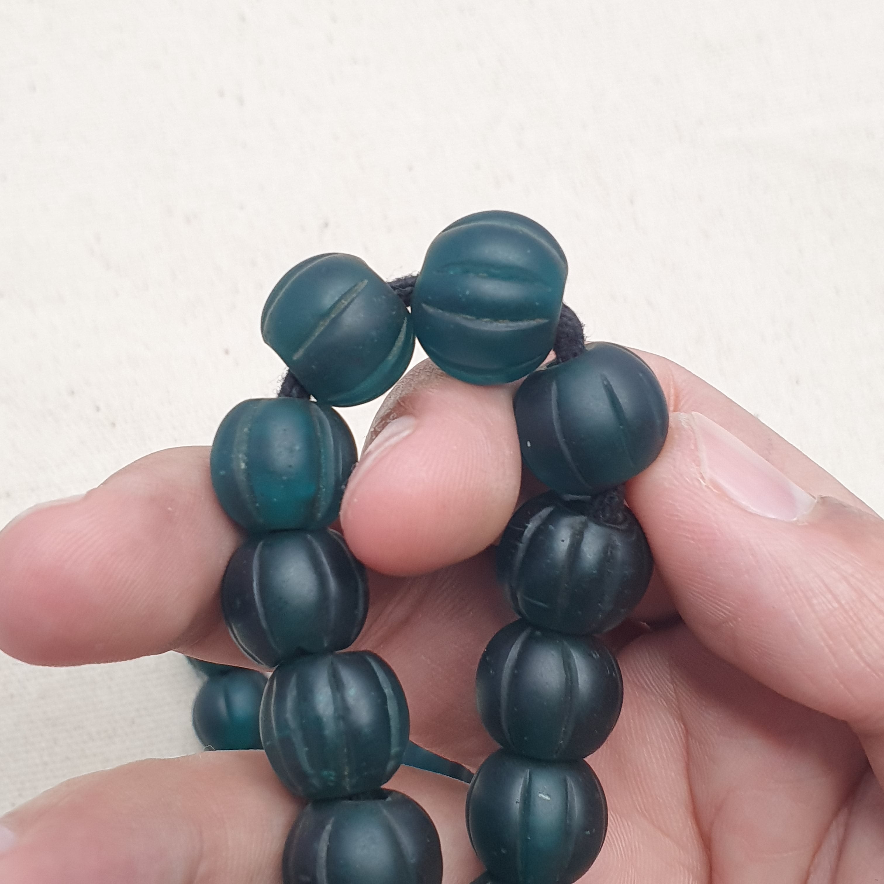 Authentic Vintage African Trade Melon Shape Beads Strand Necklace