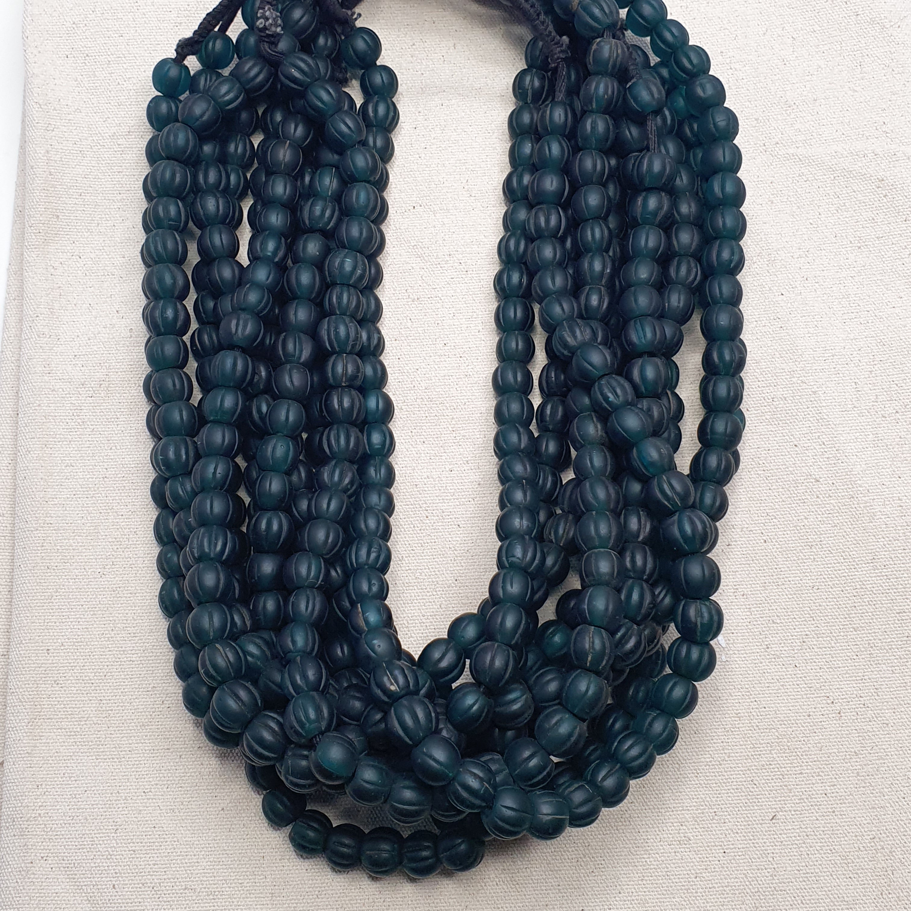 Authentic Vintage African Trade Melon Shape Beads Strand Necklace