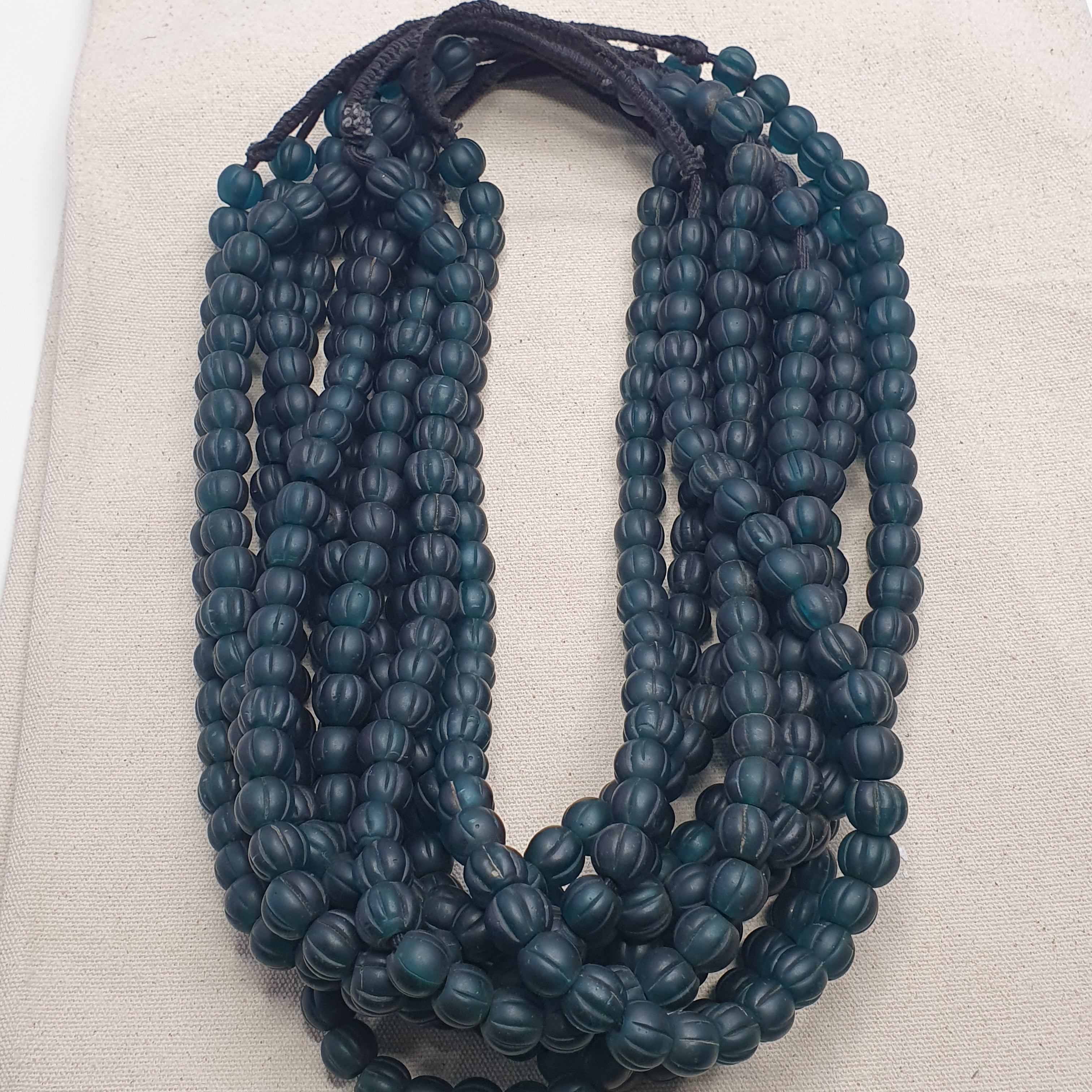 Authentic Vintage African Trade Melon Shape Beads Strand Necklace