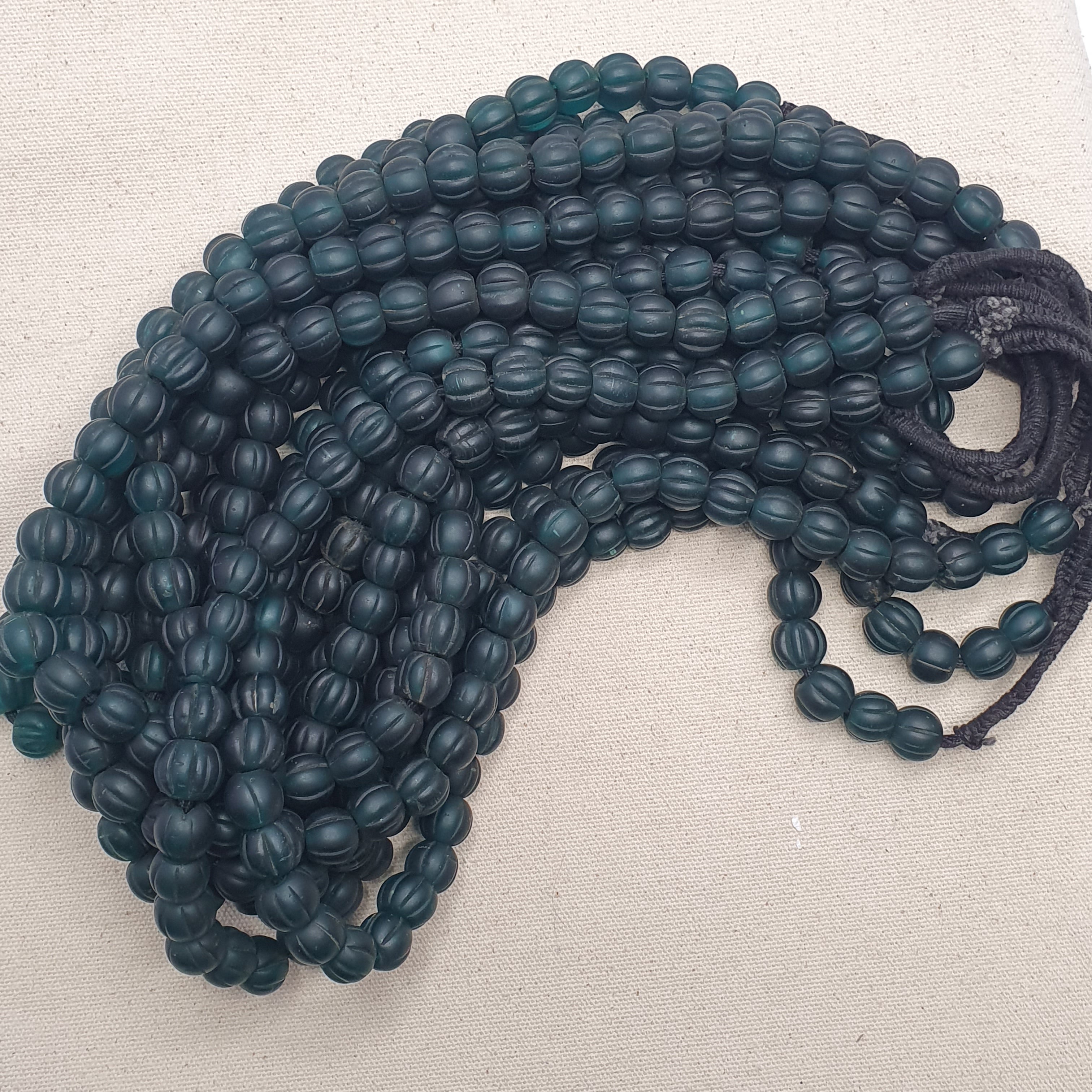 Authentic Vintage African Trade Melon Shape Beads Strand Necklace