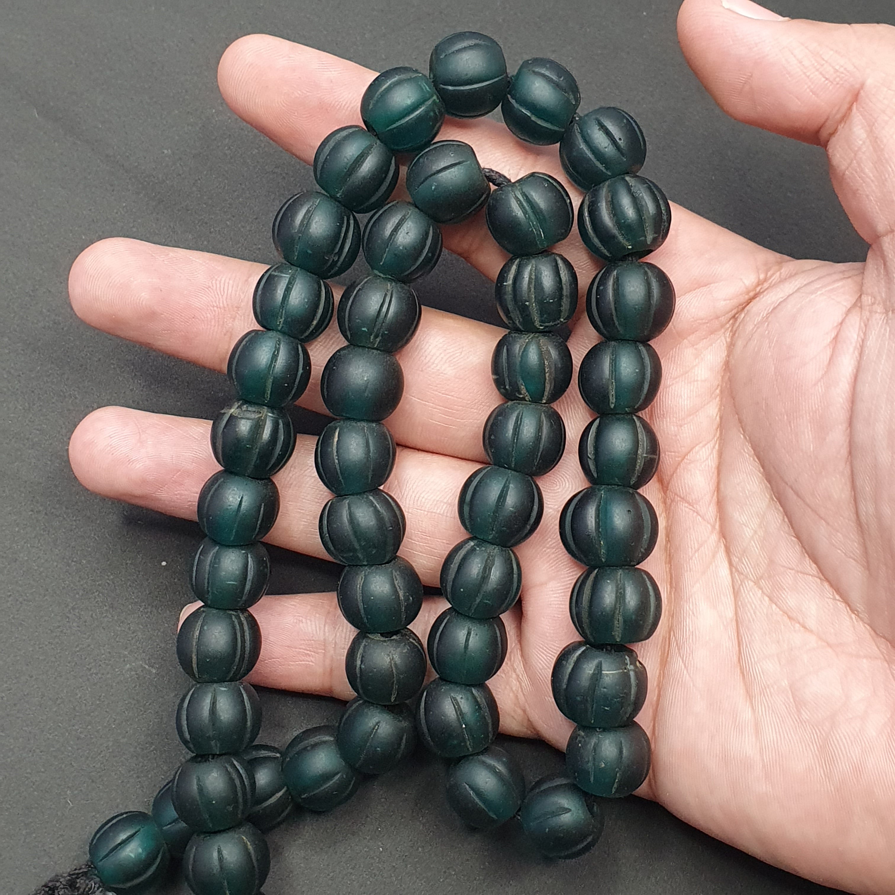 Authentic Vintage African Trade Melon Shape Beads Strand Necklace