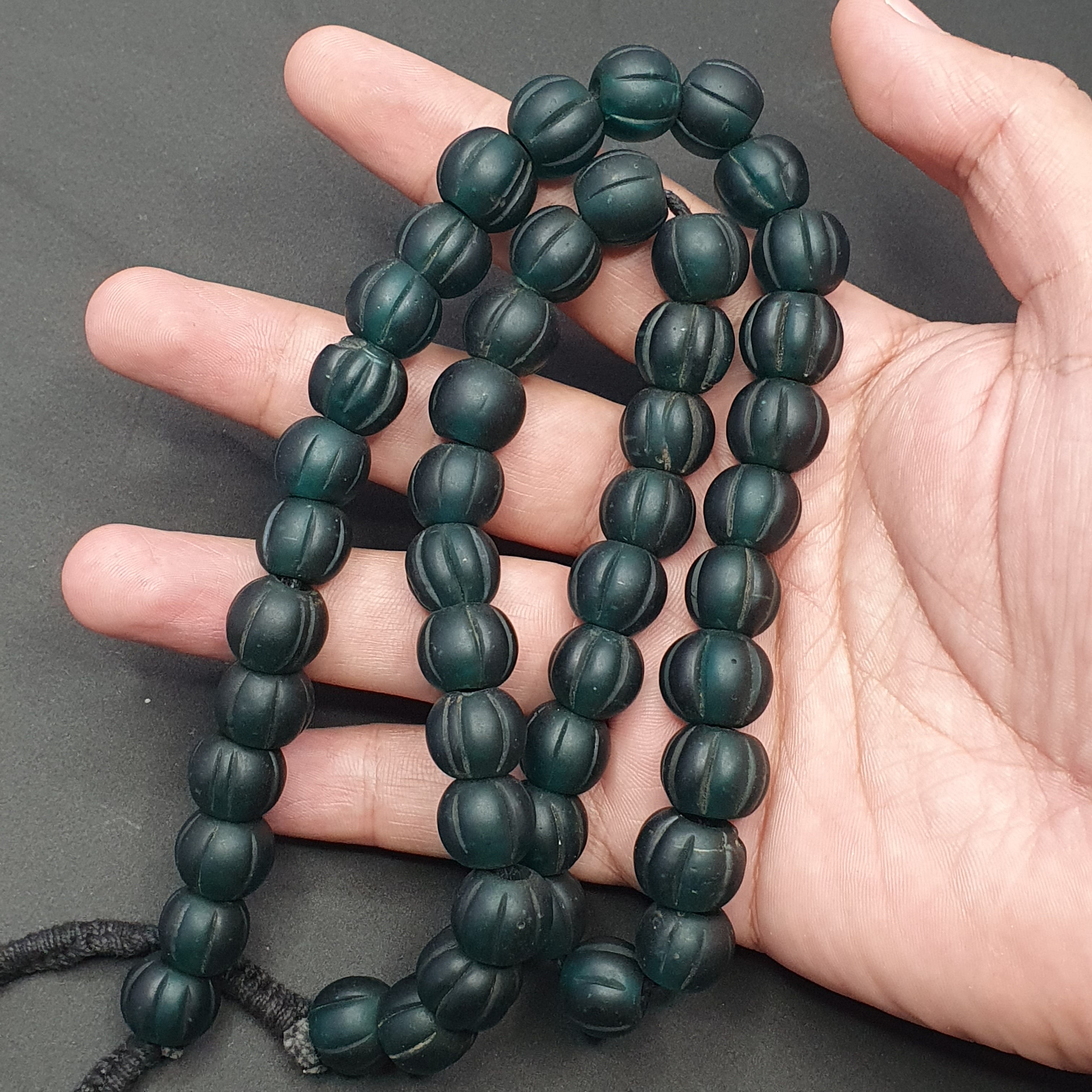 Authentic Vintage African Trade Melon Shape Beads Strand Necklace