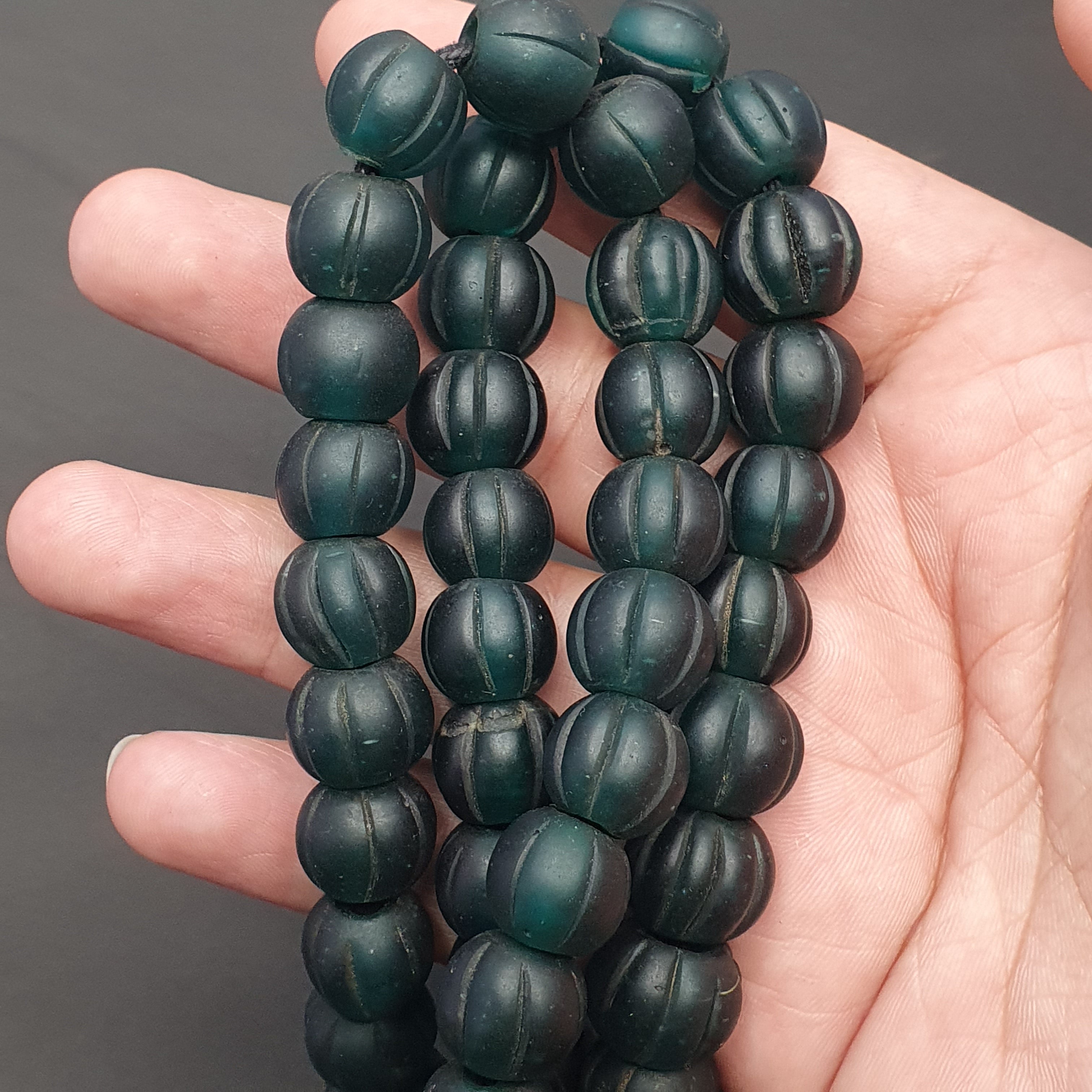 Authentic Vintage African Trade Melon Shape Beads Strand Necklace