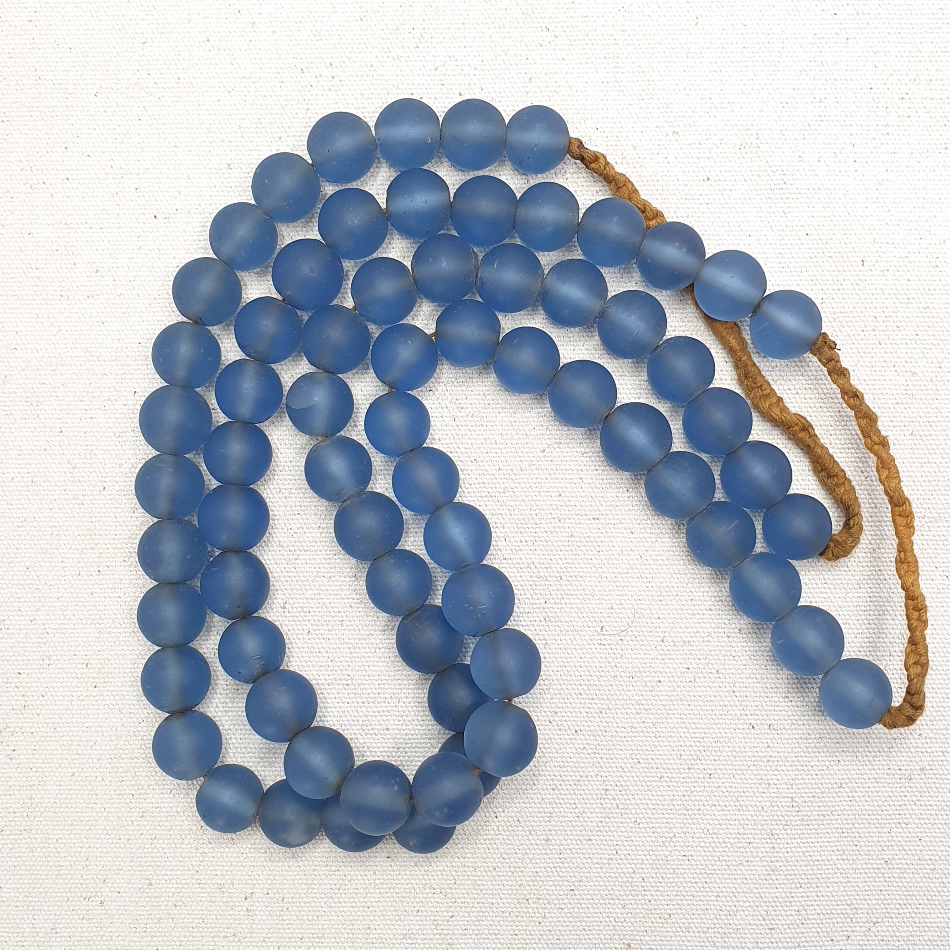 Rare Vintage African Glass Beads Necklace Sky Blue Antique Look