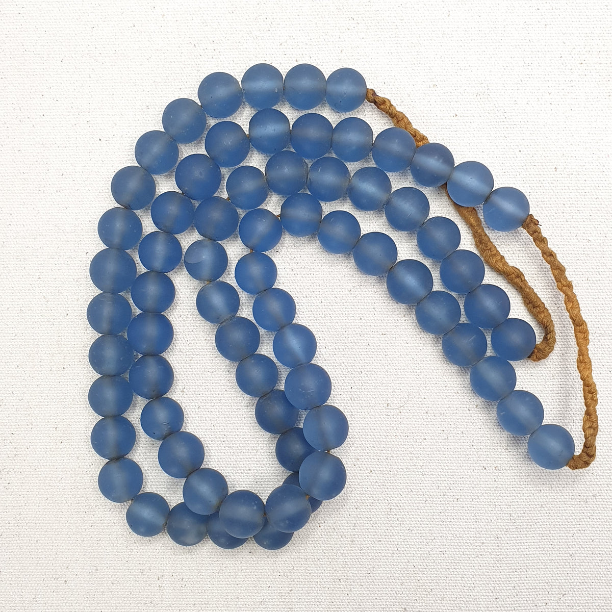 Rare Vintage African Glass Beads Necklace Sky Blue Antique Look
