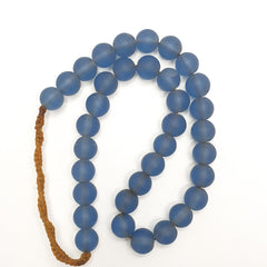 Rare Vintage African Glass Beads Necklace Sky Blue Antique Look