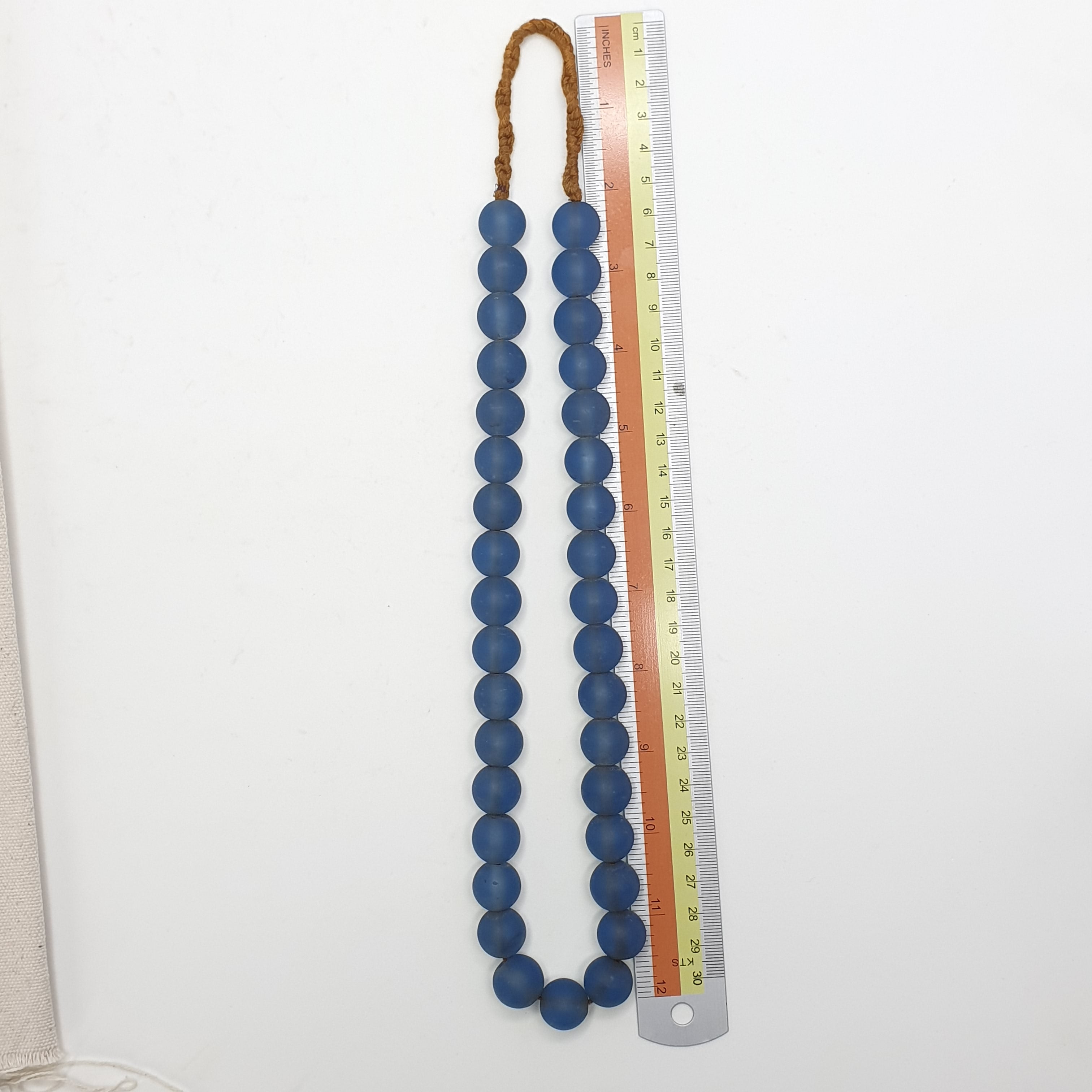 Rare Vintage African Glass Beads Necklace Sky Blue Antique Look