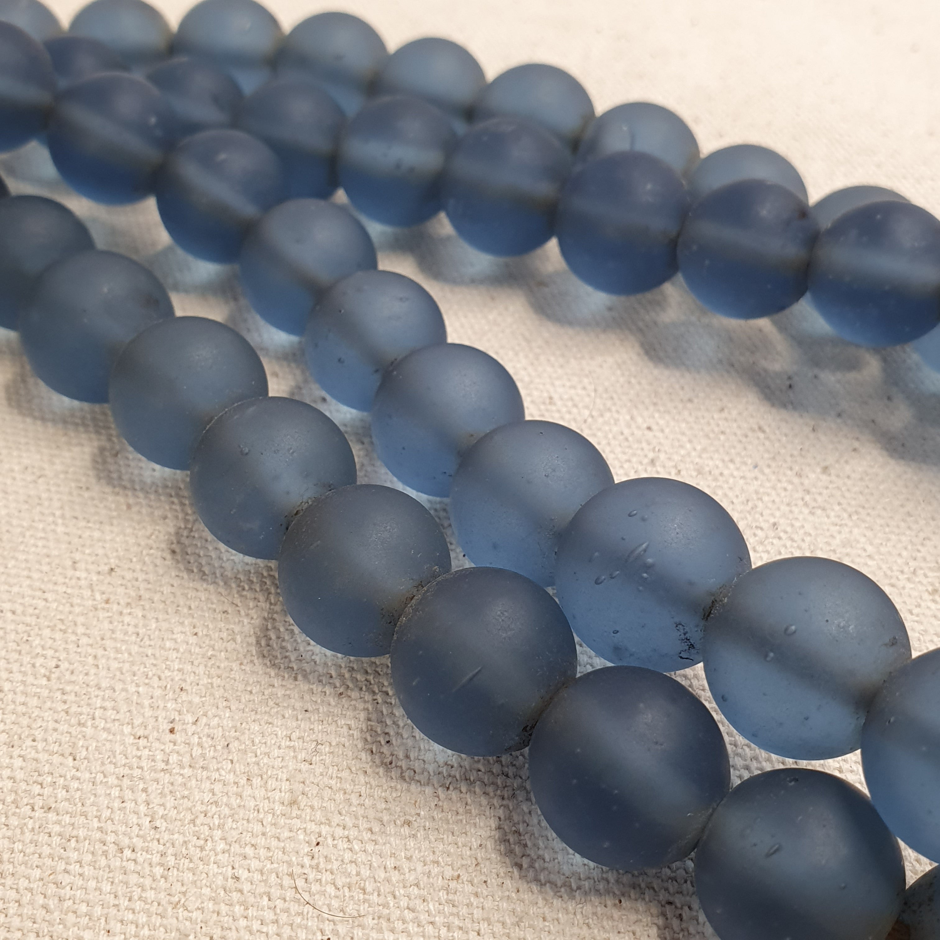 Rare Vintage African Glass Beads Necklace Sky Blue Antique Look