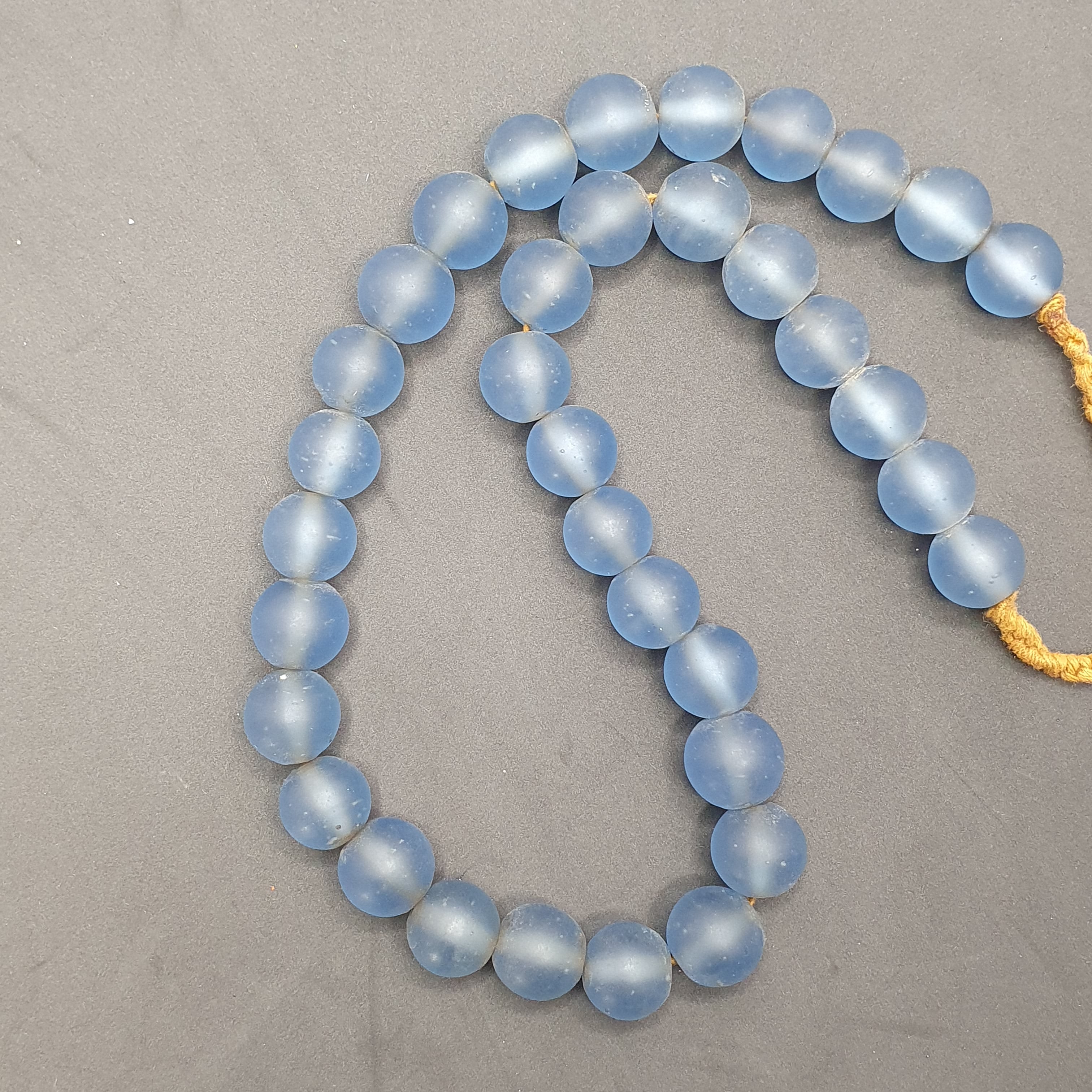 Rare Vintage African Glass Beads Necklace Sky Blue Antique Look