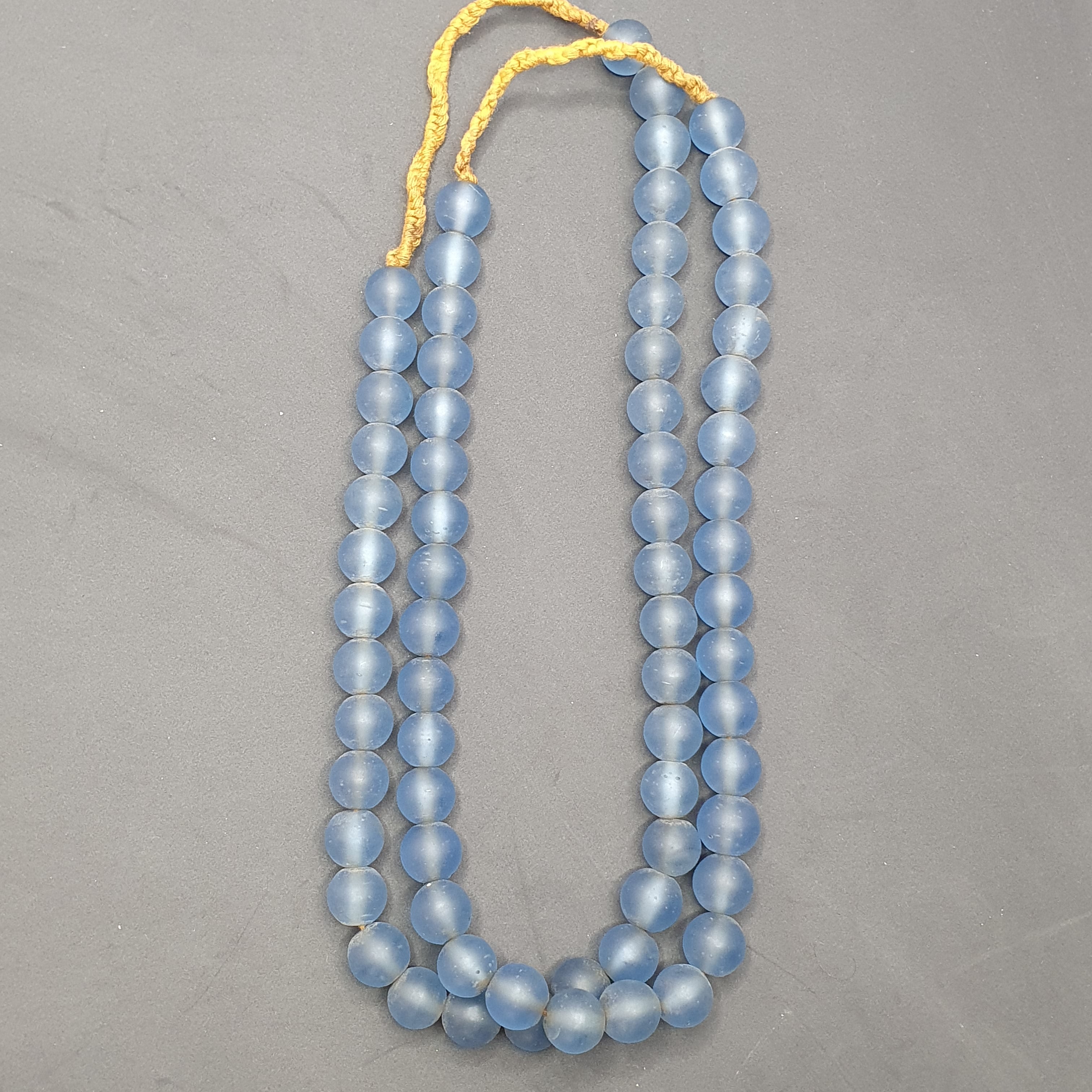 Rare Vintage African Glass Beads Necklace Sky Blue Antique Look