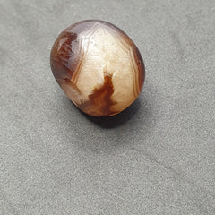 Natural Eye Patterned Himalayan Agate Bead: Tibetan Gemstone (20.8 x 15.1mm)