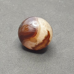 Natural Eye Patterned Himalayan Agate Bead: Tibetan Gemstone (20.8 x 15.1mm)