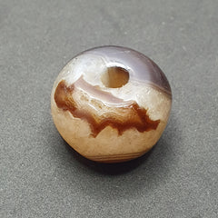 Natural Eye Patterned Himalayan Agate Bead: Tibetan Gemstone (20.8 x 15.1mm)