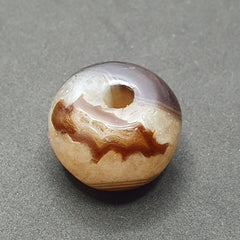 Natural Eye Patterned Himalayan Agate Bead: Tibetan Gemstone (20.8 x 15.1mm)